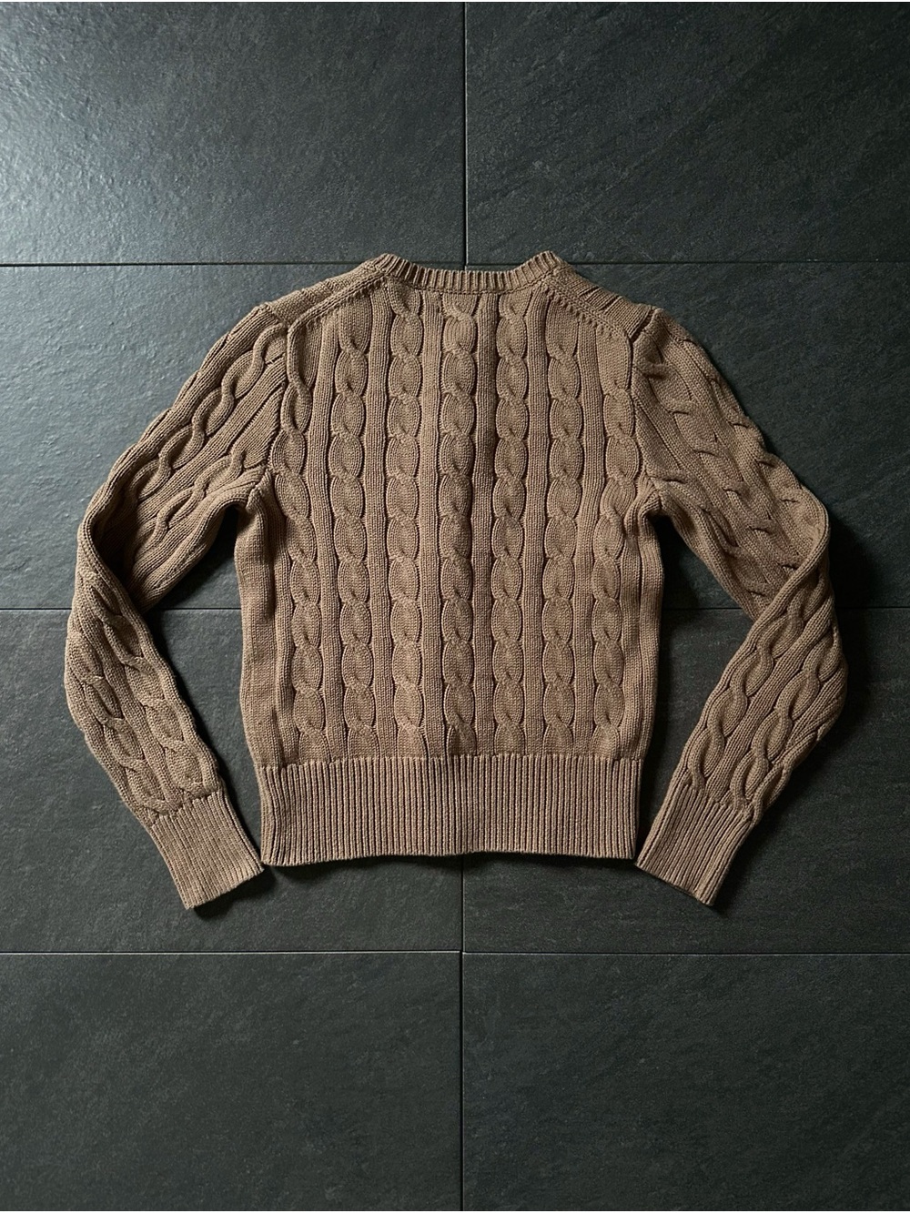 Polo Ralph Lauren Excellent Cable-Knit Cotton Cardigan Women’s XS – Camel - Picture 7 of 13